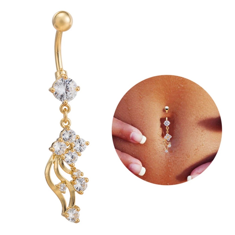 Dazzling Crystal Belly Ring, Body Jewelry